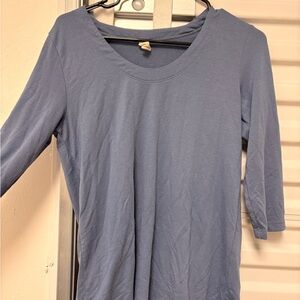 HUE Women's Slate Blue Long Sleeve Lounge Pajama  Top Size small
